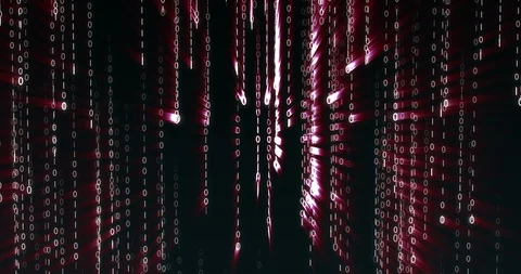Data matrix created in cyberspace with red glow Stock Footage 102708331