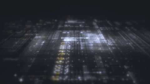 Data Matrix Display, Dynamic Information Network Simulation Video stock 260920441