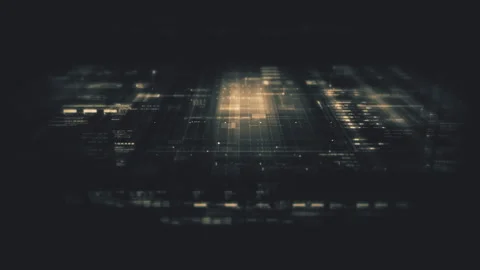 Data Matrix Display, Dynamic Information Network Simulation Stock-Footage 260923793