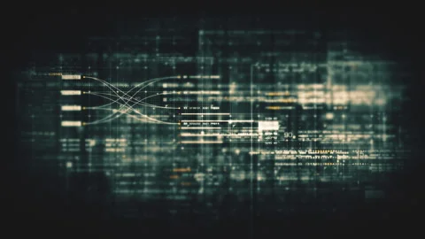 Data Matrix Display, Dynamic Information Network Simulation Vídeos de archivo 262540054