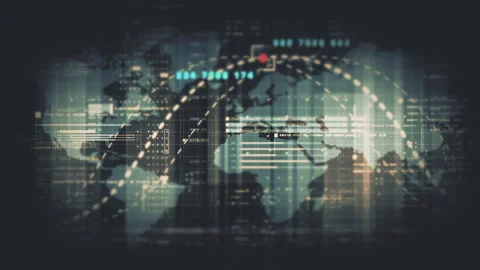 Data Matrix Display, Dynamic Information Network Simulation Vídeo Stock 262541220