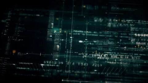 Data Matrix Nexus Advanced Simulation UI Background Video stock 245048580