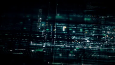 Data Matrix Nexus Advanced Simulation UI Background Vídeo Stock 245049337