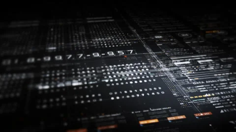 Data Matrix Nexus Advanced Simulation UI Background Video stock 245050139