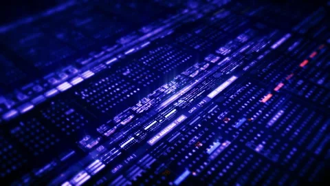 Data Matrix Nexus Advanced Simulation UI Background Video stock 245050152