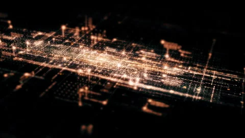 Data Matrix Nexus Advanced Simulation UI Background Stock Footage 245050245