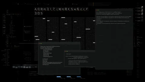 Data Matrix Nexus Advanced Simulation UI Background Vídeo Stock 245600767