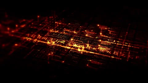 Data Matrix Nexus Advanced Simulation UI Background 動画素材 245604287