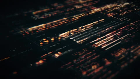 Data Matrix Nexus Advanced Simulation UI Background Stock Footage 252010563