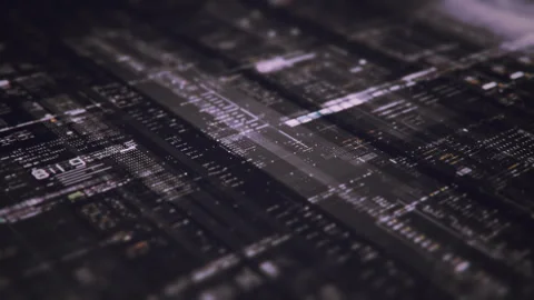 Data Matrix Nexus Advanced Simulation UI Background Vídeo Stock 252010607