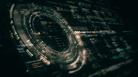 Data Matrix Nexus Advanced Simulation UI Background Stock Illustration