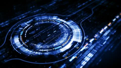 Data Matrix Nexus Advanced Simulation UI Background Illustrazione stock