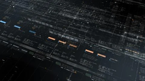 Data Matrix Nexus Advanced Simulation UI Background Illustrazione stock