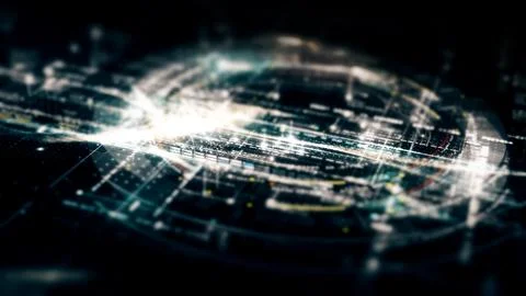 Data Matrix Nexus Advanced Simulation UI Background Stock Illustration