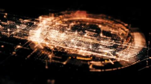 Data Matrix Nexus Advanced Simulation UI Background Stock Illustration