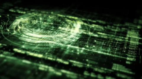 Data Matrix Nexus Advanced Simulation UI Background Stock Illustration