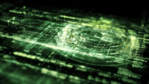 Data Matrix Nexus Advanced Simulation UI Background Stock Illustration