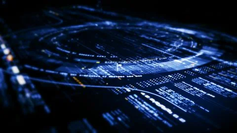 Data Matrix Nexus Advanced Simulation UI Background Stock Illustration