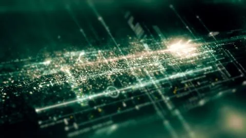 Data Matrix Nexus Advanced Simulation UI Background Stock Illustration