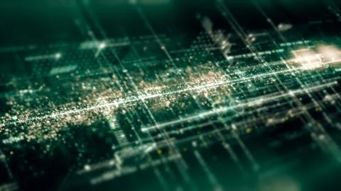 Data Matrix Nexus Advanced Simulation UI Background Stock Illustration