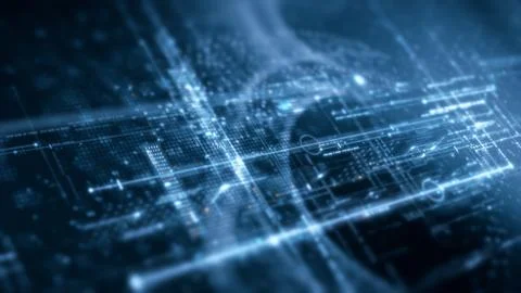 Data Matrix Nexus Advanced Simulation UI Background Stock Illustration