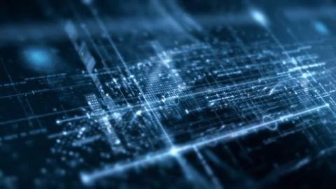 Data Matrix Nexus Advanced Simulation UI Background Stock Illustration