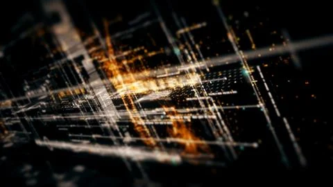 Data Matrix Nexus Advanced Simulation UI Background Stock Illustration