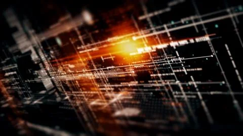 Data Matrix Nexus Advanced Simulation UI Background Stock Illustration