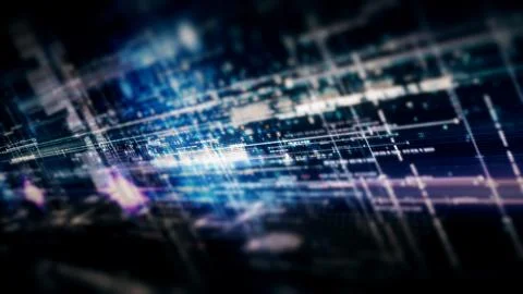 Data Matrix Nexus Advanced Simulation UI Background Stock Illustration