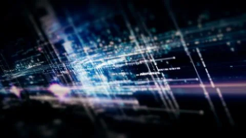 Data Matrix Nexus Advanced Simulation UI Background Stock Illustration