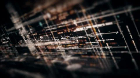 Data Matrix Nexus Advanced Simulation UI Background Stock Illustration