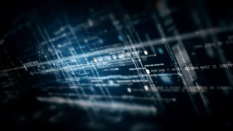 Data Matrix Nexus Advanced Simulation UI Background Stock Illustration