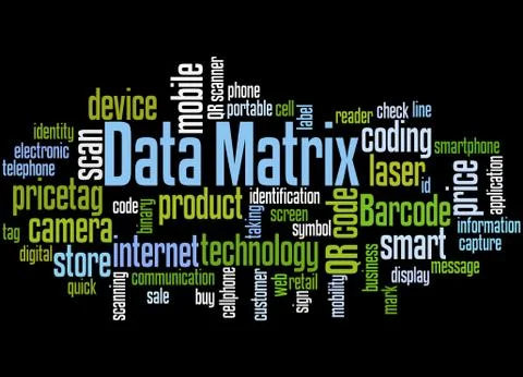 Data Matrix word cloud concept Illustrazione stock