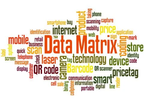 Data Matrix word cloud concept 스톡 일러스트