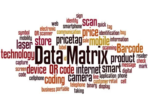 Data Matrix word cloud concept 스톡 일러스트