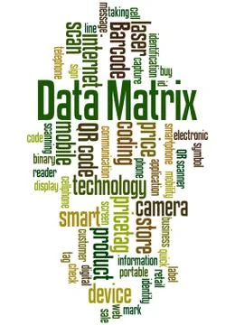 Data Matrix word cloud concept Stockillustratie