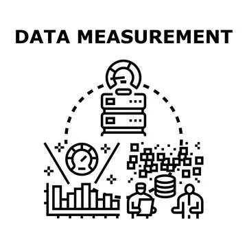 Data measurement analysis concept vector illustrating information processing Stock Illustration