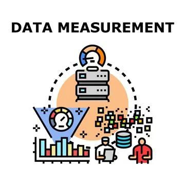 Data measurement analysis concept vector illustrating information processing Stock Illustration