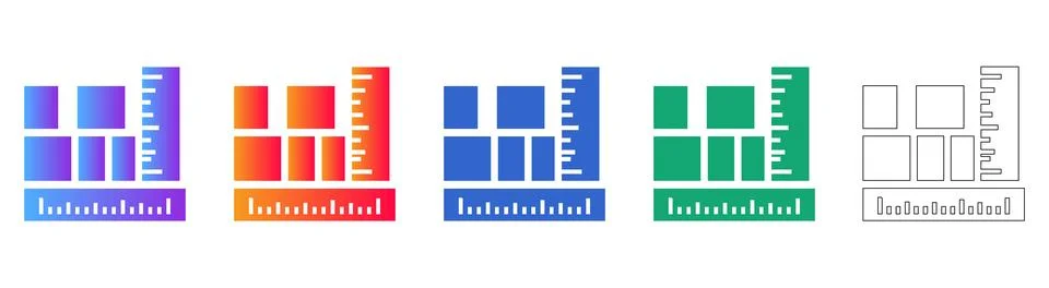 Data Measurement and Analytics Icons Stock Illustration