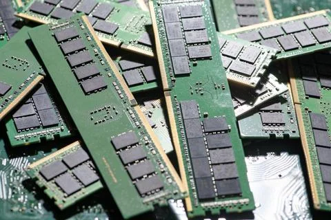 Data memory for servers and workstations. PC RAM modules for modern upgrade.. Stock Photos