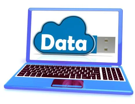 Data Memory Shows Backing Up To Cloud Storage 스톡 일러스트
