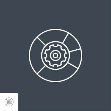 Data Menagement Related Vector Thin Line Icon. Stock Illustration