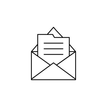Data, message, email icon. Simple line, outline vector of information transfe Stock Illustration