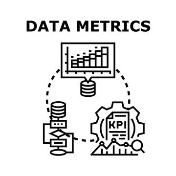 Data metrics measuring business analytics information Stock Illustration
