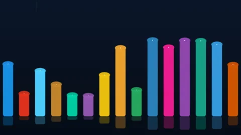 Data Metrics Pulse Bars Loop 4K Video stock 335457050