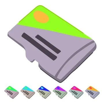 Data microsd card vector cartoon graphic Illustrazione stock