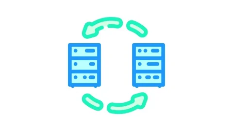 Data migration analyst color icon animation Stock Footage 327263335