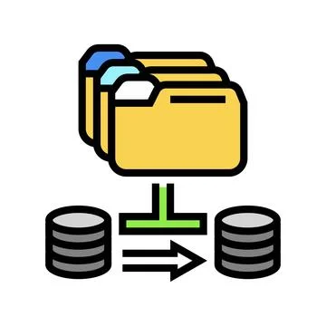 Data migration analyst color icon vector illustration Stock Illustration