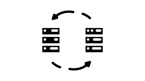 Data migration analyst glyph icon animation Stock Footage 326739995