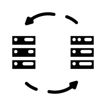 Data migration analyst glyph icon vector illustration Stock Illustration